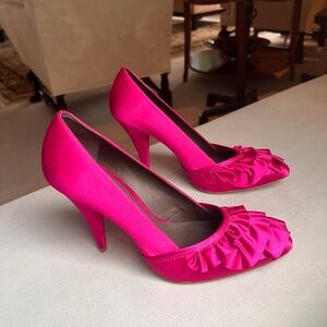 Hot Pink Satin Heels BCBG Size 10